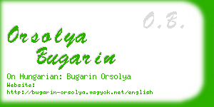 orsolya bugarin business card
